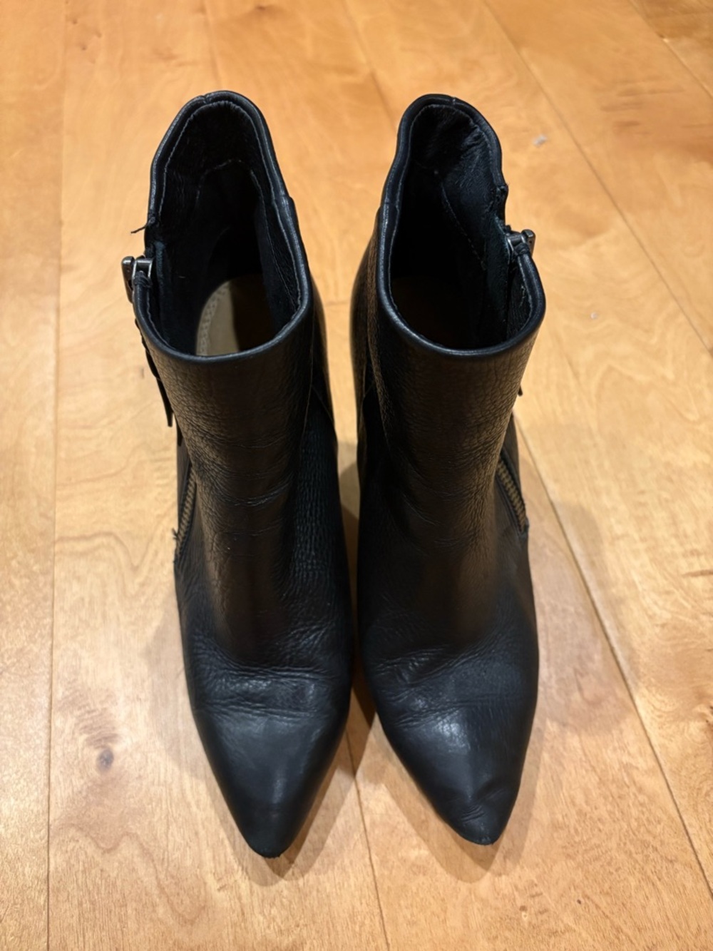 Splendid Neva ankle boots booties zipped cone heel pebbles leather black sz 8.5 - Picture 3 of 9